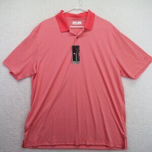 Grand Slam Polo Shirt Mens Extra Large Red White Striped Performance Golf New